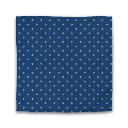 Royal Blue Cotton Sateen Duvet Cover, Tan Hand-painted Swizzle Motif Print | CSDU-1294-172