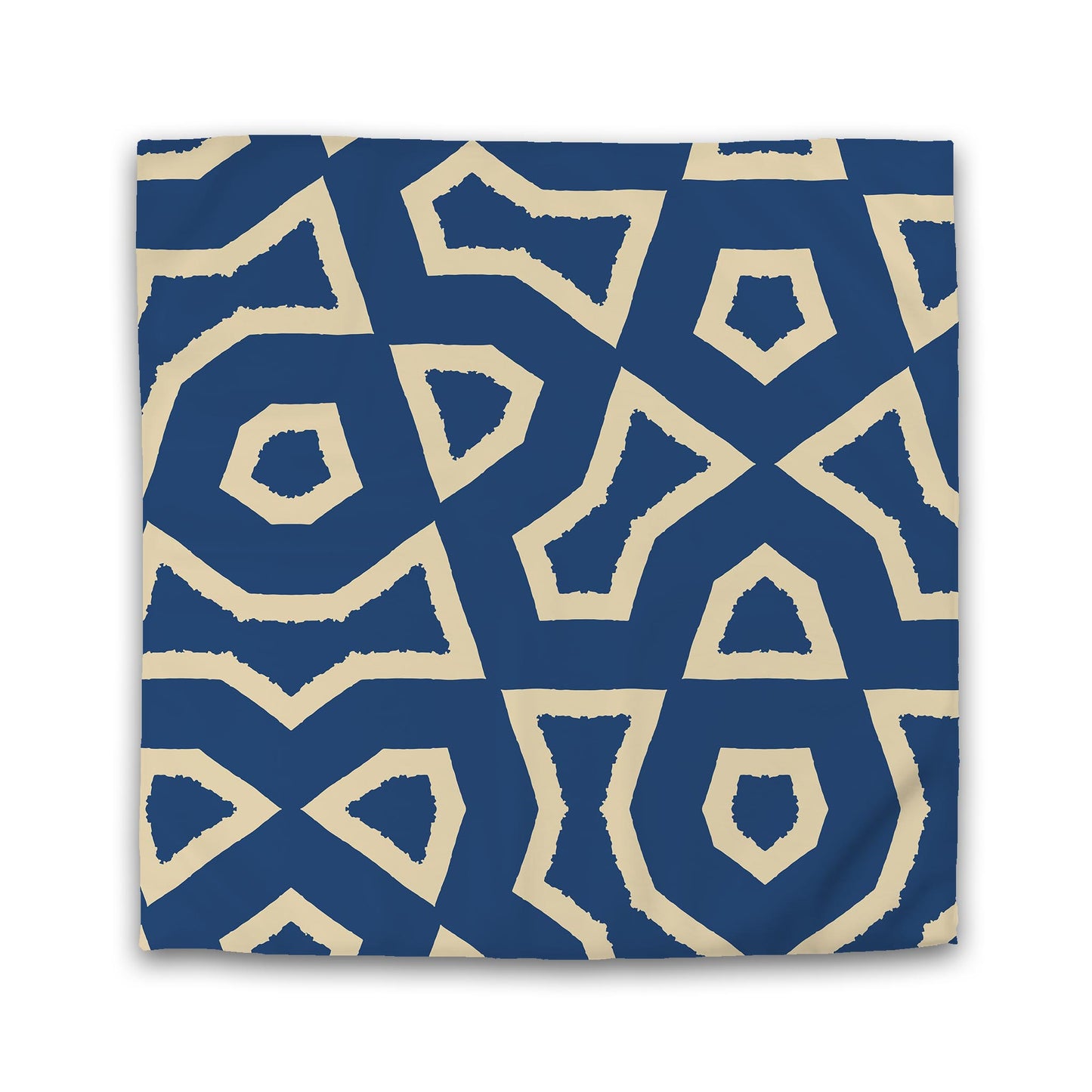 Royal Blue Cotton Sateen Duvet Cover, Bold Tan Graphic | CSDU-1294-392