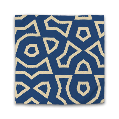 Royal Blue Cotton Sateen Duvet Cover, Bold Tan Graphic | CSDU-1294-392