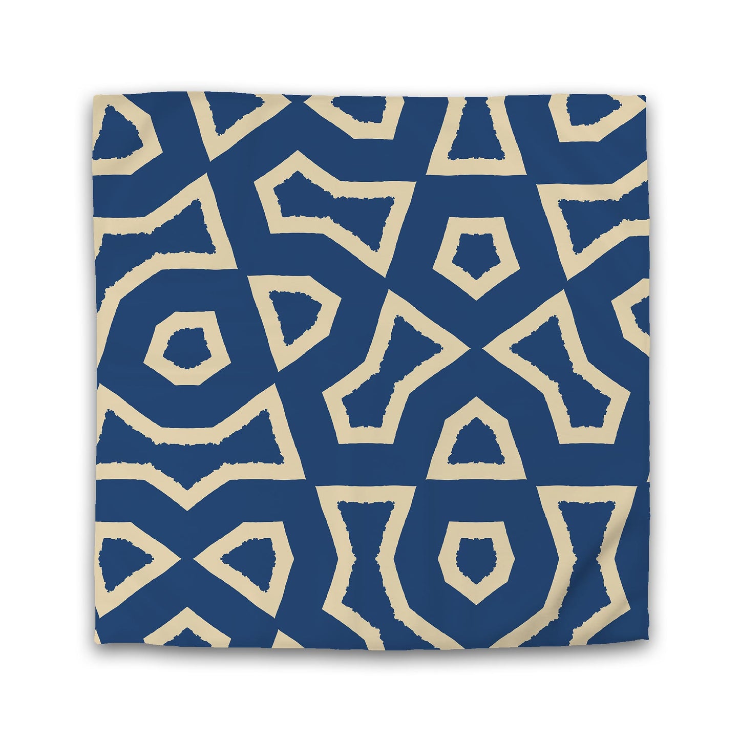 Royal Blue Cotton Sateen Duvet Cover, Bold Tan Graphic | CSDU-1294-392