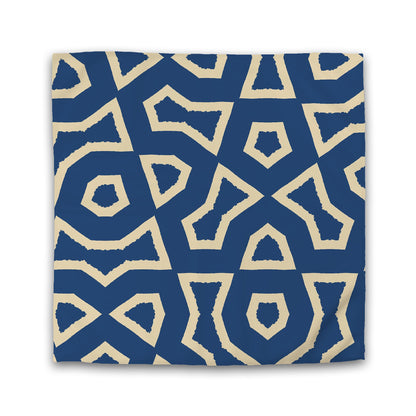 Royal Blue Cotton Sateen Duvet Cover, Bold Tan Graphic | CSDU-1294-392