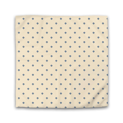 Beige Cotton Sateen Duvet Cover, Royal Blue Hand-painted Swizzle Motif Print | CSDU-1295-171