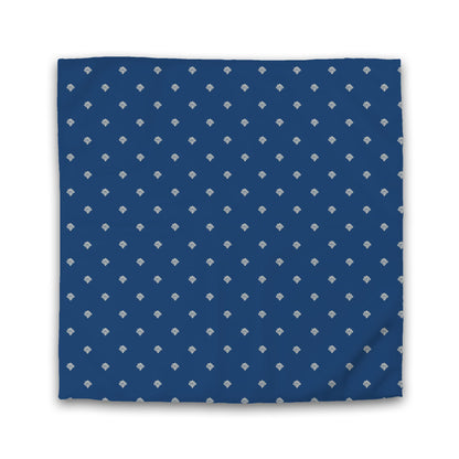 Royal Blue Cotton Sateen Duvet Cover, Beige Hand-painted Swizzle Motif Print | CSDU-1295-172