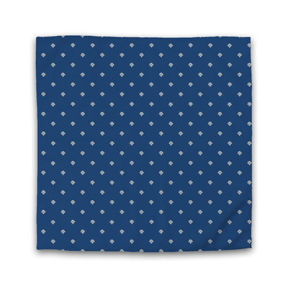 Royal Blue Cotton Sateen Duvet Cover, Beige Hand-painted Swizzle Motif Print | CSDU-1295-172