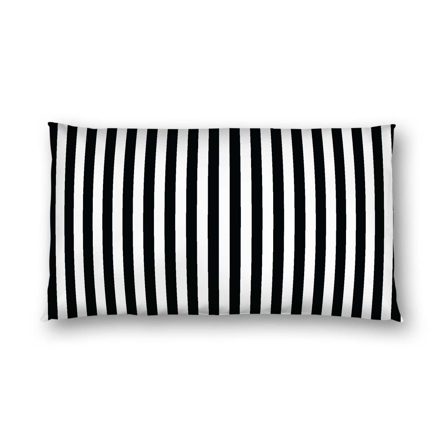 Off-White Cotton Sateen Sham, Black Bars on Front, White Reverse Side, King -  20 x 36 inches