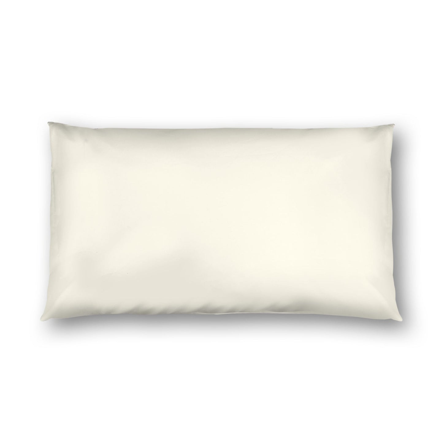 Pale Cream Cotton Sateen Sham, White Reverse Side, King -  20 x 36 inches