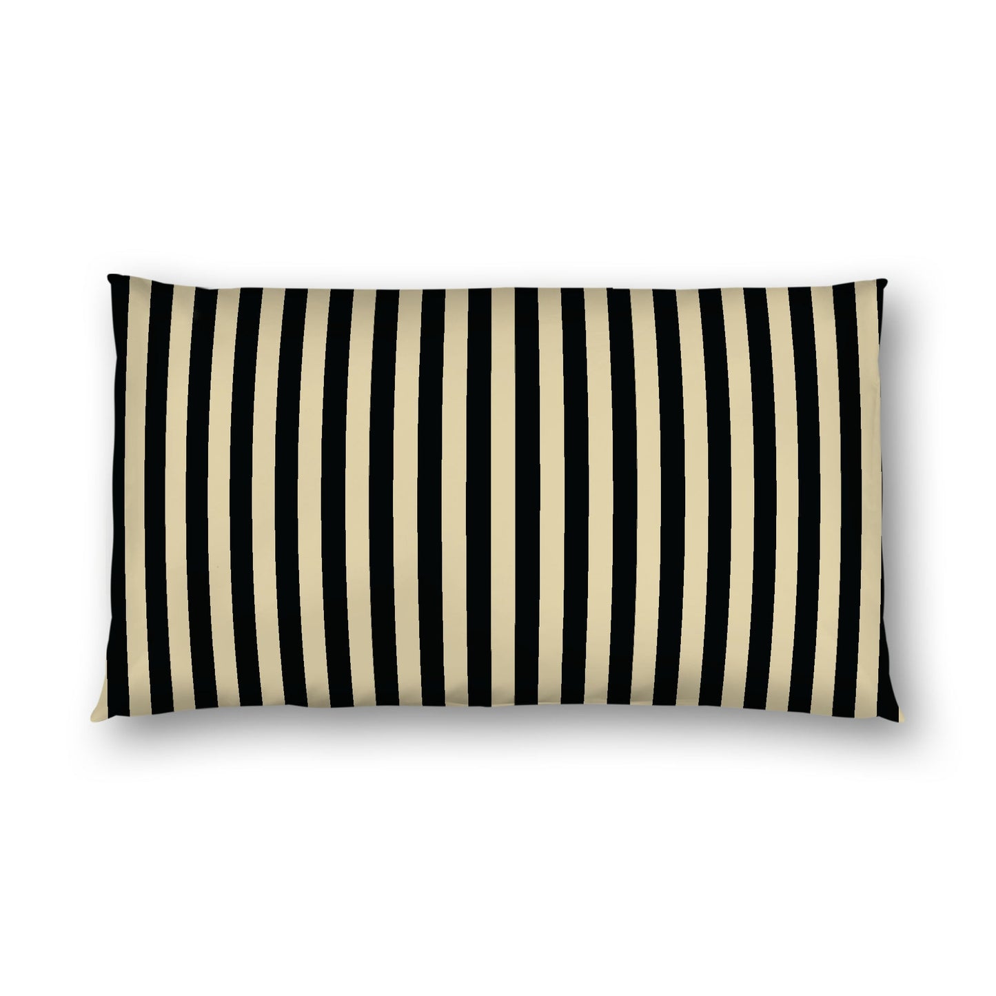 Desert Sand Cotton Sateen Sham, Black Bars on Front, White Reverse Side, King - 20 x 36 inches