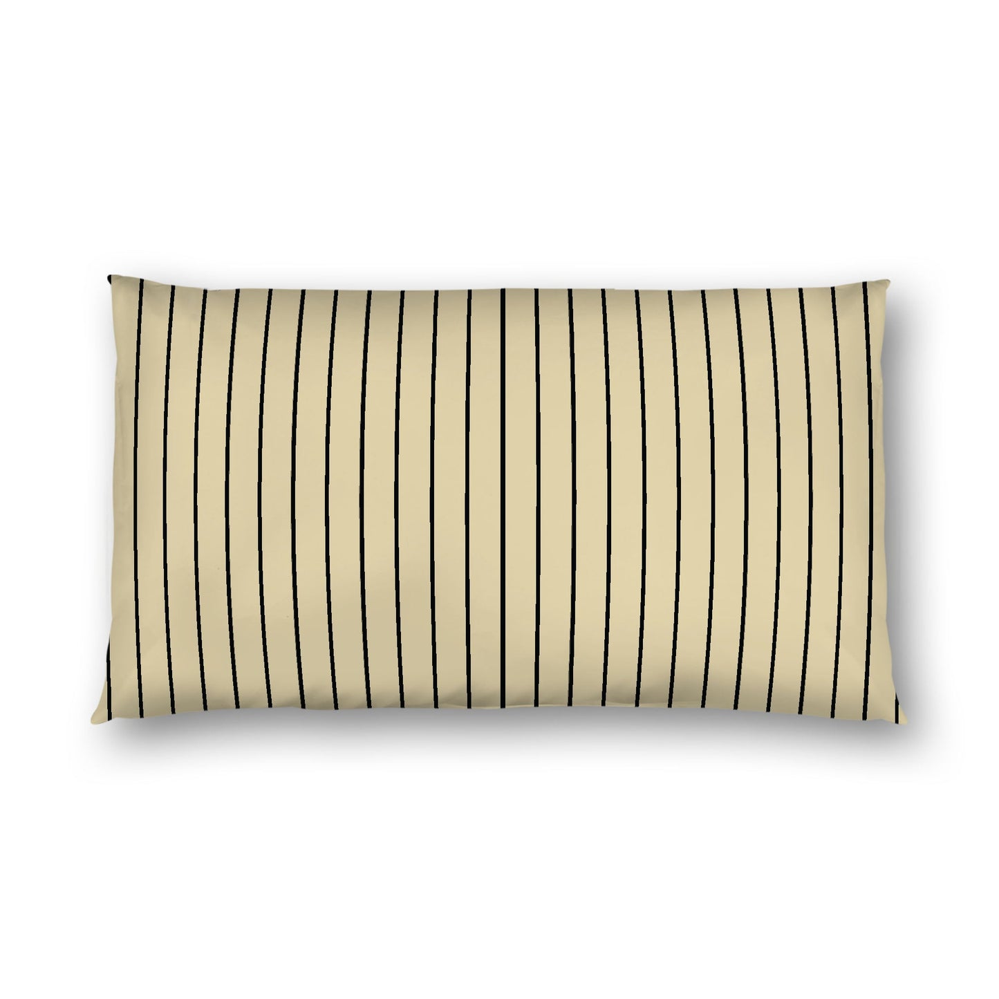 Desert Sand Cotton Sateen Sham, Black Stripes on Front, White Reverse Side, King - 20 x 36 inches