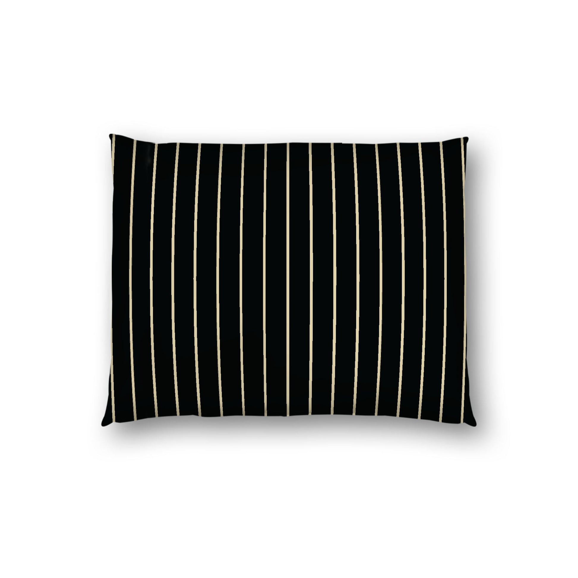 Black Cotton Sateen Sham, Desert Sand Stripes on Front, White Reverse Side, Standard - 20 x 26 inches