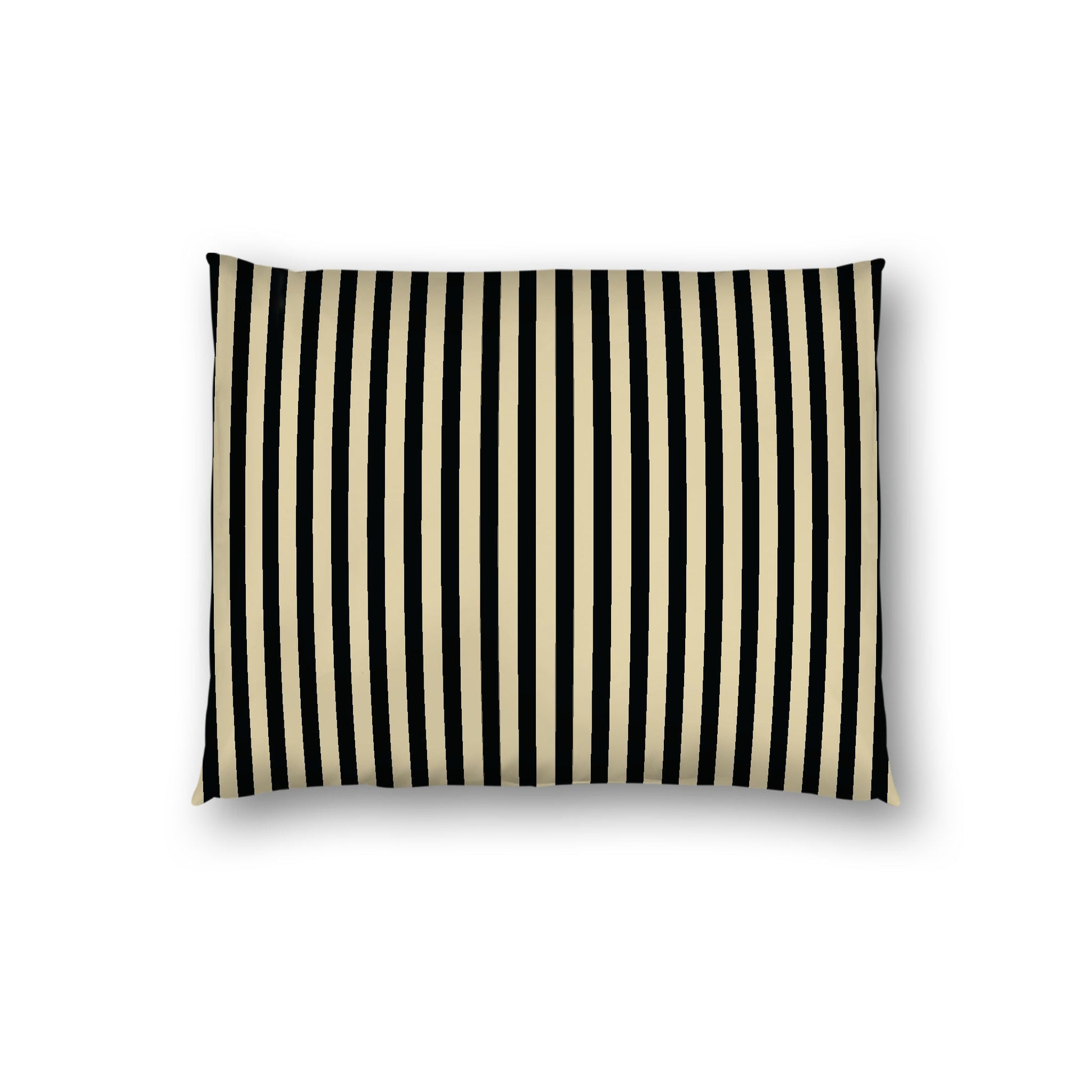 Desert Sand Cotton Sateen Sham, Thin Black Bars on Front, White Reverse Side, Standard - 20 x 26 inches