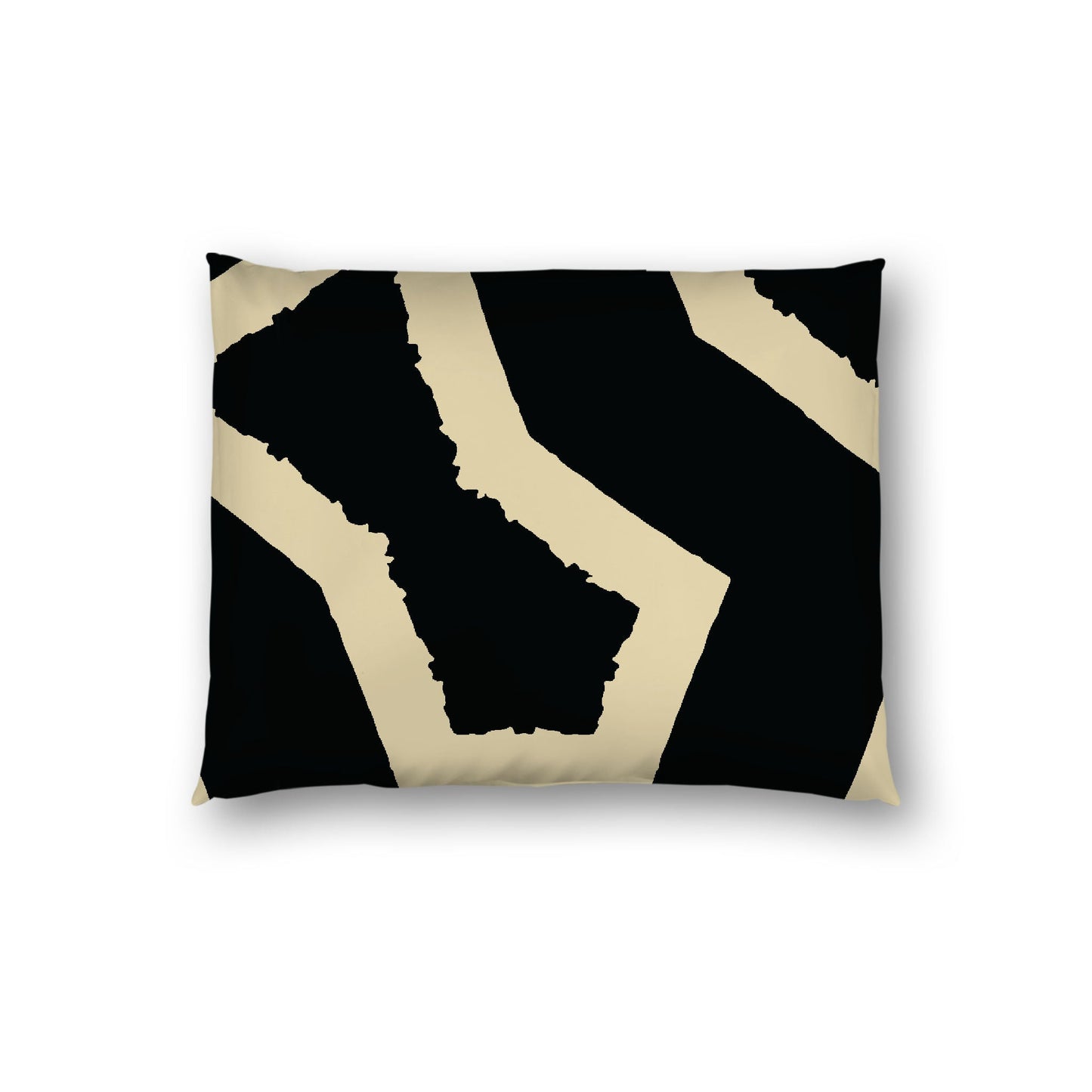 Black Cotton Sateen Sham, Bold Desert Sand Graphic on Front, White Reverse Side, Standard - 20 x 26 inches