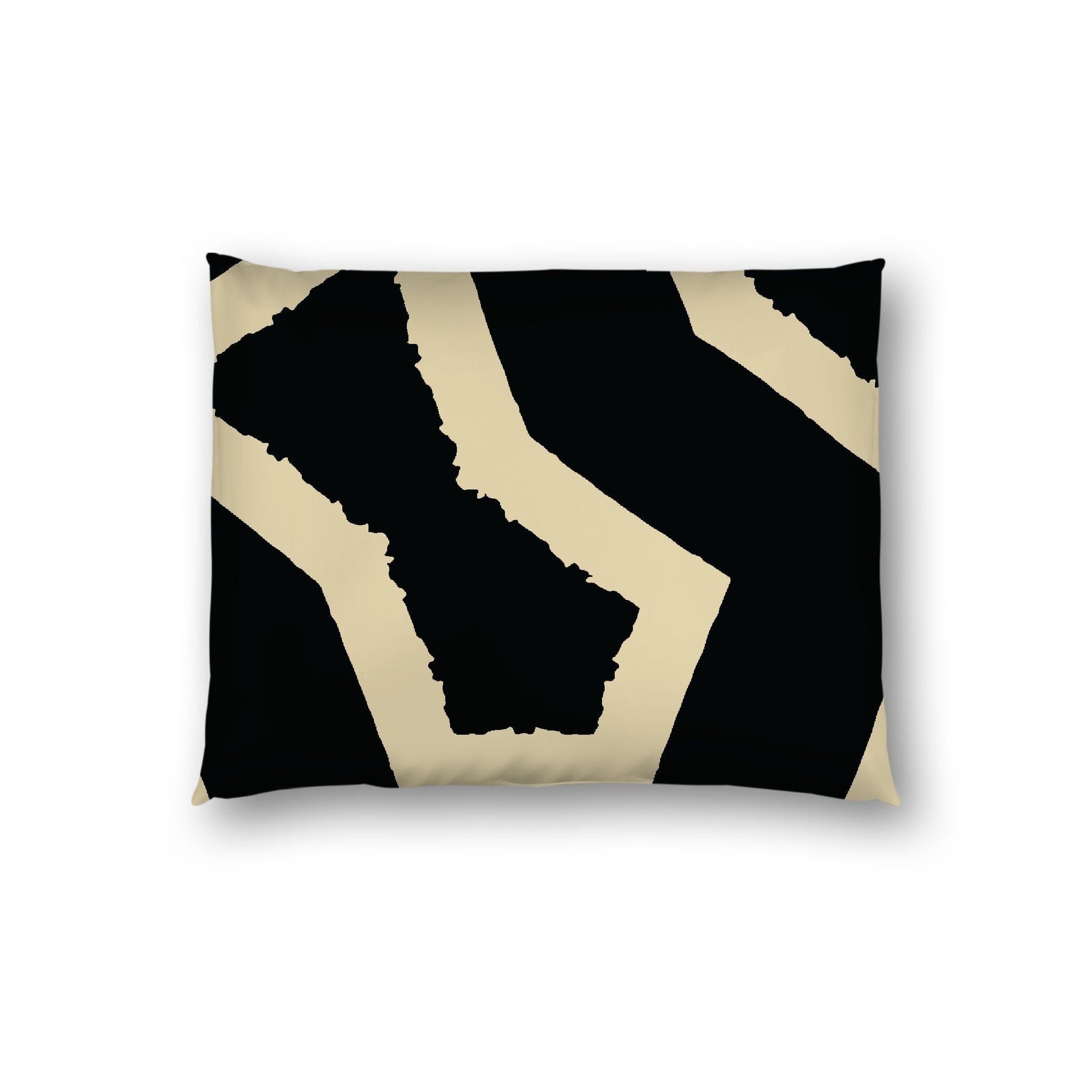 Black Cotton Sateen Sham, Bold Desert Sand Graphic on Front, White Reverse Side, Standard - 20 x 26 inches