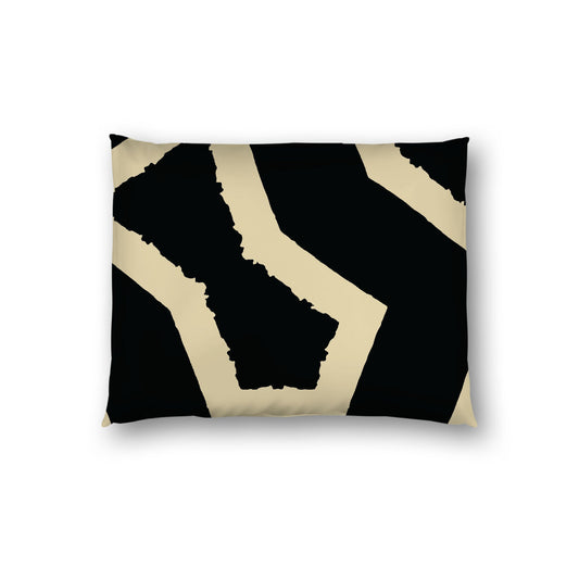 Black Cotton Sateen Sham, Bold Desert Sand Graphic on Front, White Reverse Side, Standard - 20 x 26 inches