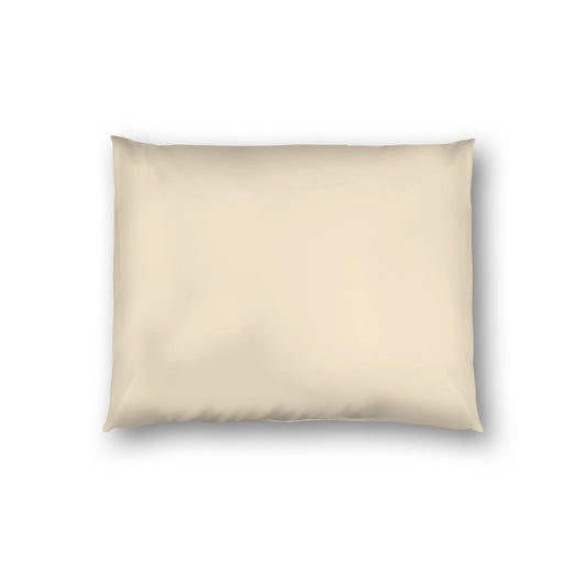 Beige Cotton Sateen Sham, White Reverse Side, Standard - 20 x 26 inches