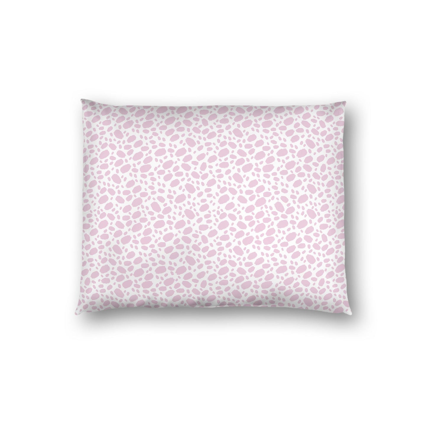 Off-white Cotton Sateen Pillow Sham, Pink Hand-painted Dab Motif Print, Off-white Revese Side, Standard - 20 x 26 inches