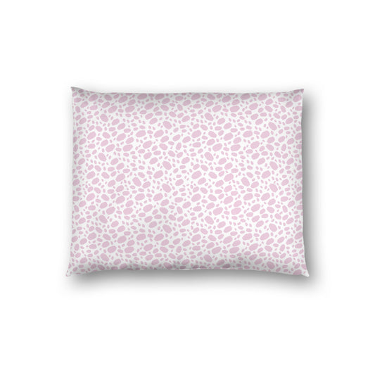 Off-white Cotton Sateen Pillow Sham, Pink Hand-painted Dab Motif Print, Off-white Revese Side, Standard - 20 x 26 inches