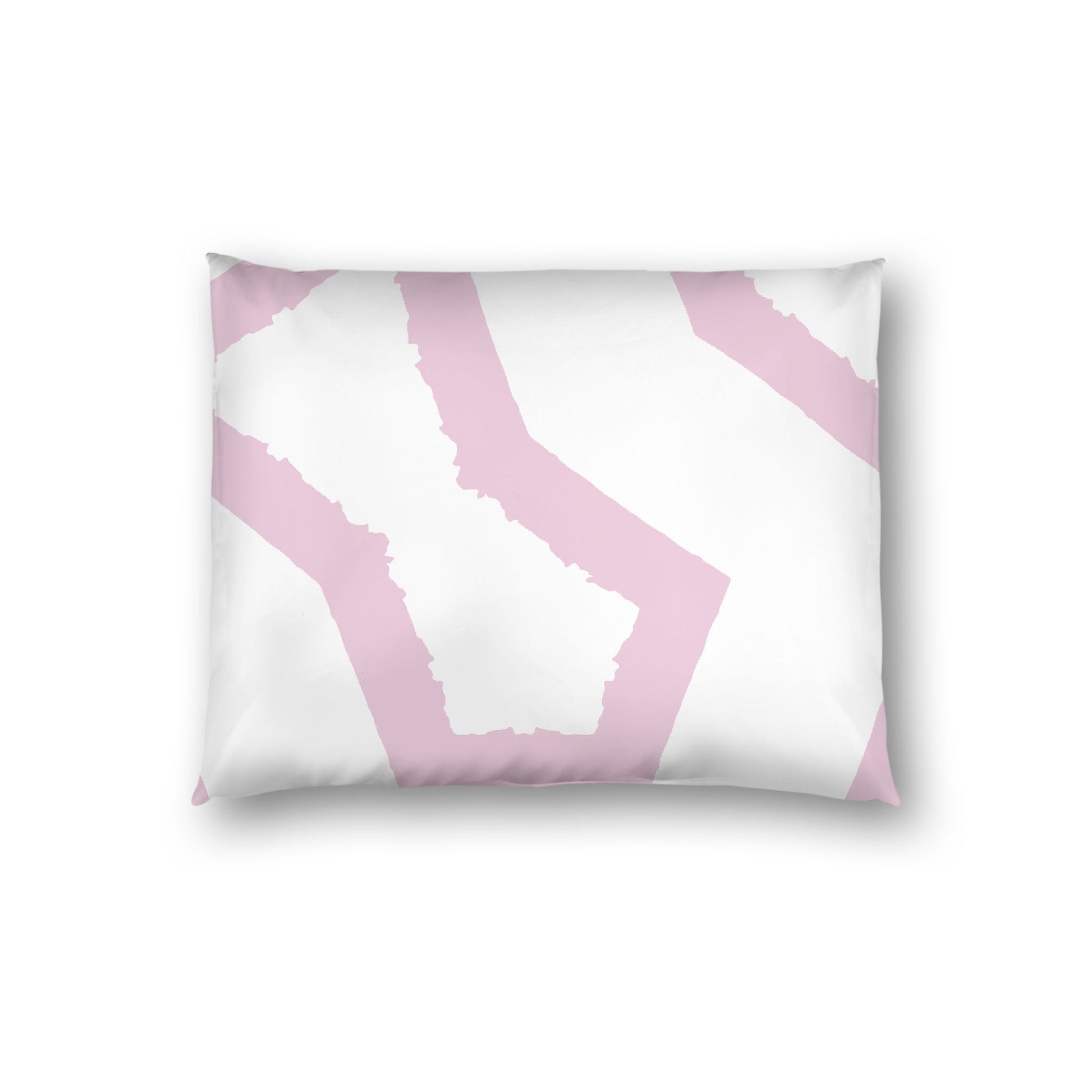 Off-white Cotton Sateen Sham, Bold Pink Graphic on Front, White Reverse Side, Standard - 20 x 26 inches