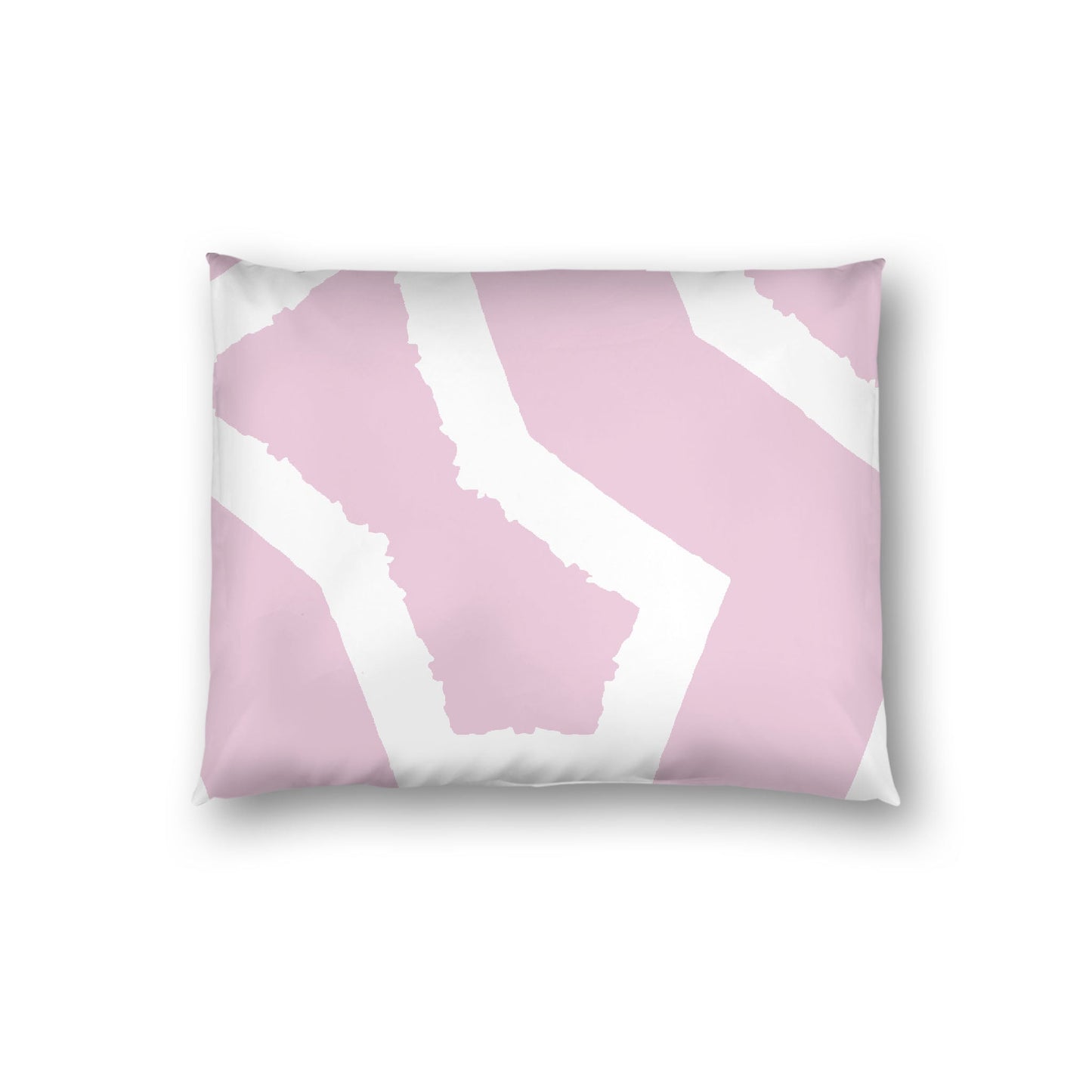 Pink Cotton Sateen Sham, Bold Off-white Graphic on Front, White Reverse Side, Standard - 20 x 26 inches