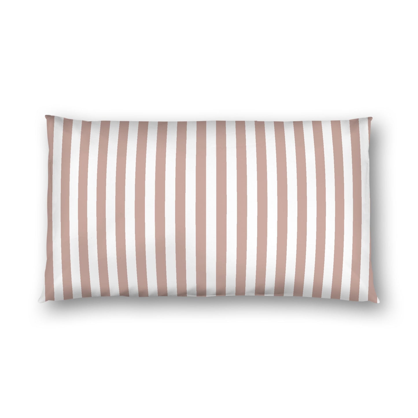 Off-white Cotton Sateen Sham, Salmon Bars on Front, White Reverse Side, King - 20 x 36 inches
