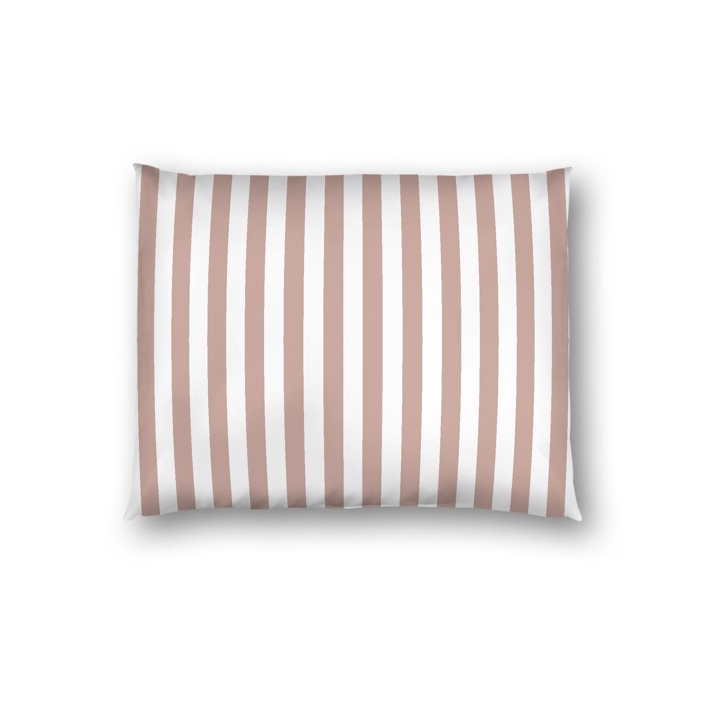 Off-white Cotton Sateen Sham, Salmon Bars on Front, White Reverse Side, Standard - 20 x 26 inches