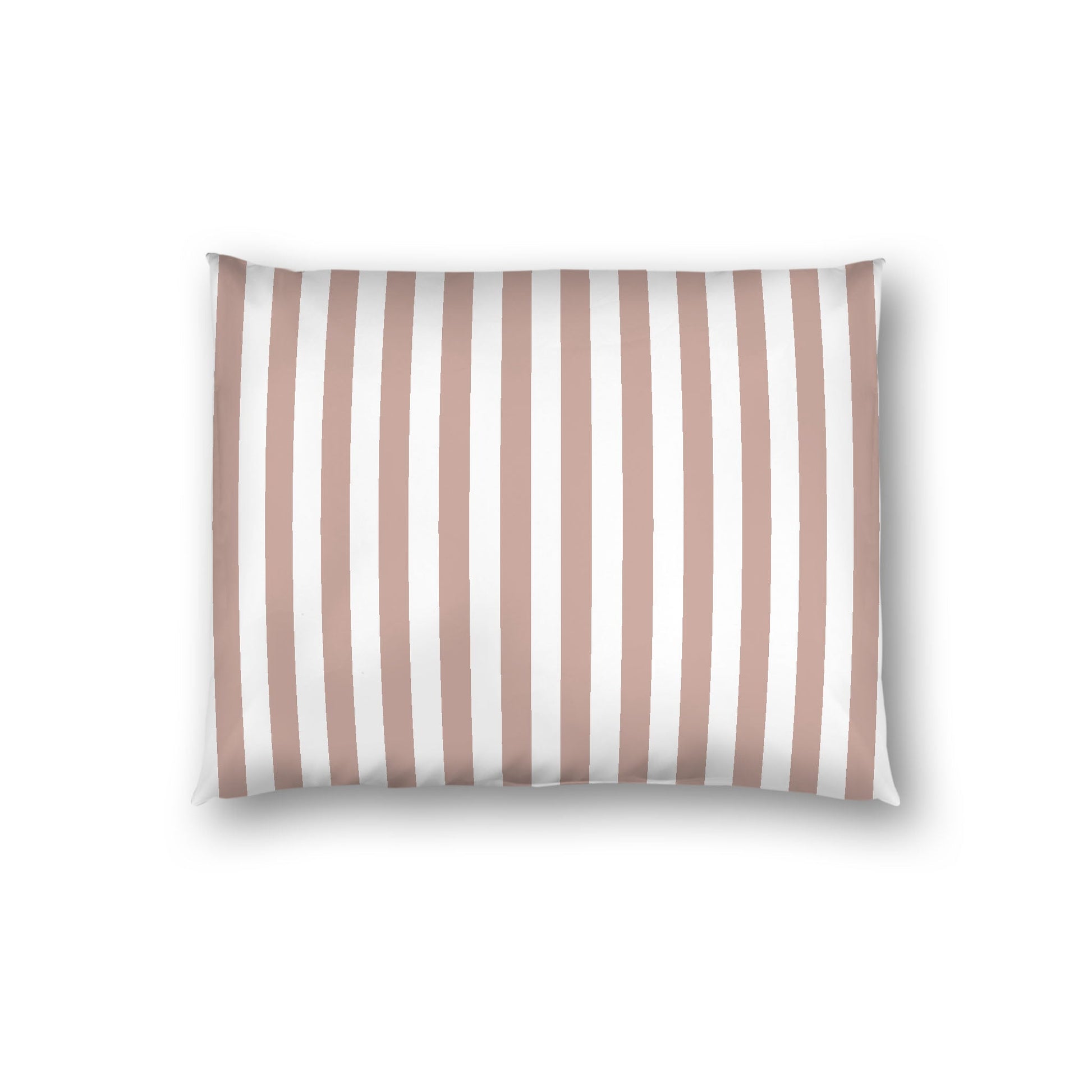 Off-white Cotton Sateen Sham, Salmon Bars on Front, White Reverse Side, Standard - 20 x 26 inches