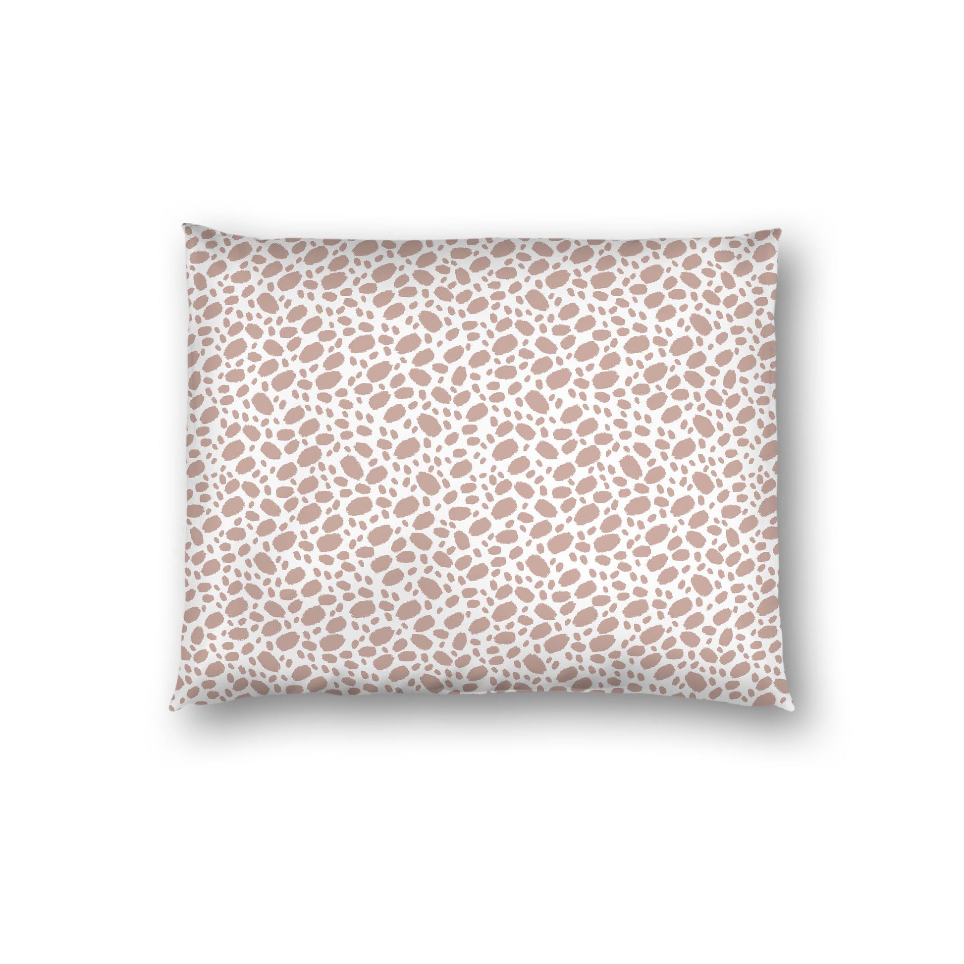 Off-white Cotton Sateen Pillow Sham, Salmon Hand-painted Dab Motif Print, Off-white Revese Side, Standard - 20 x 26 inches
