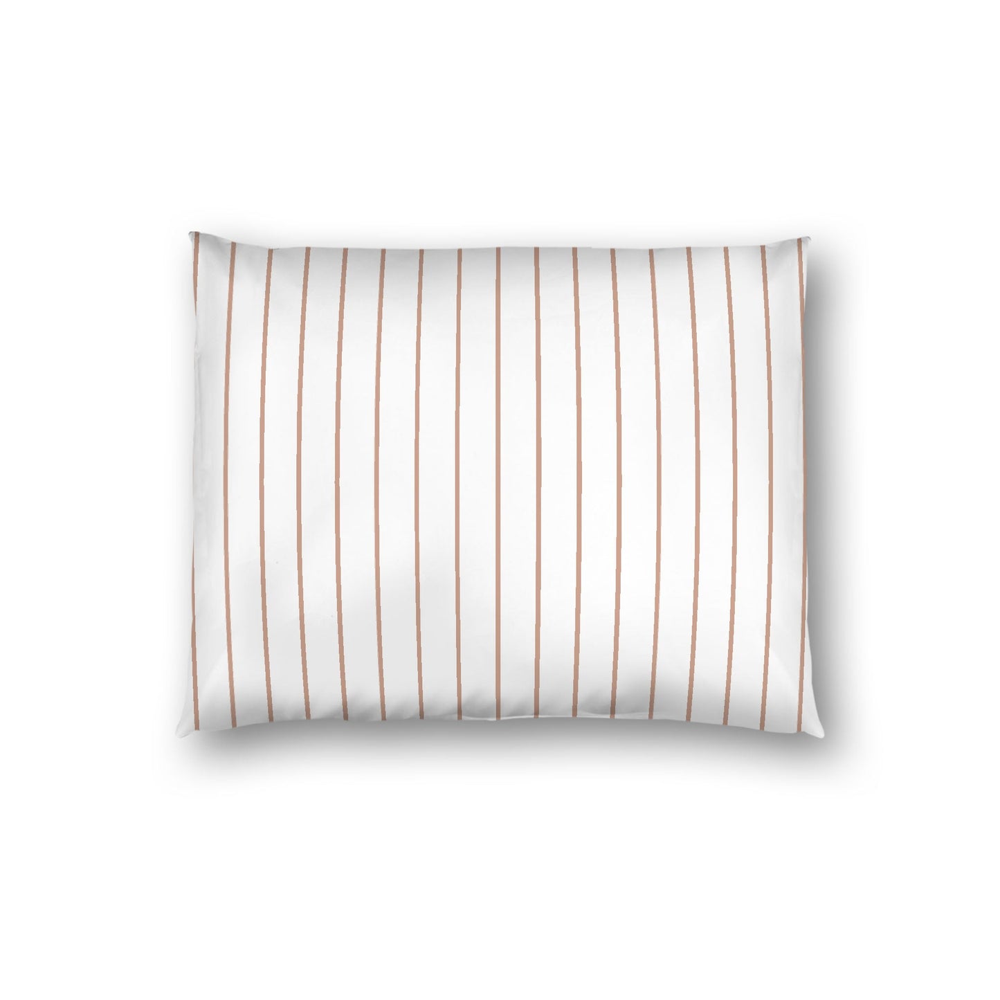 Off-white Cotton Sateen Sham, Salmon Stripes on Front, White Reverse Side, Standard - 20 x 26 inches