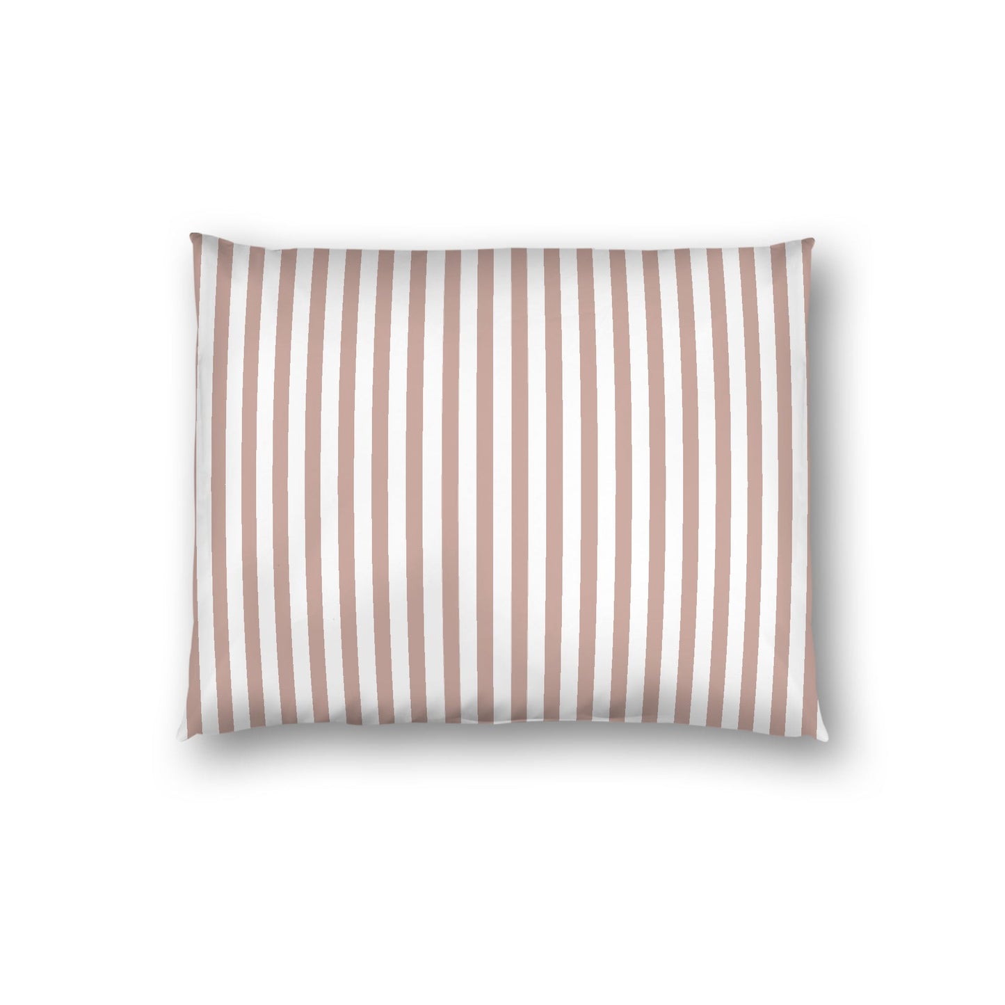 Off-white Cotton Sateen Sham, Thin Salmon Bars on Front, White Reverse Side, Standard - 20 x 26 inches