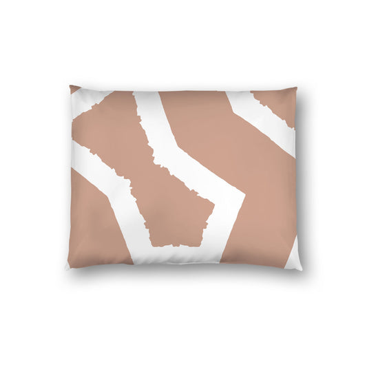 Salmon Cotton Sateen Sham, Bold Off-white Graphic on Front, White Reverse Side, Standard - 20 x 26 inches