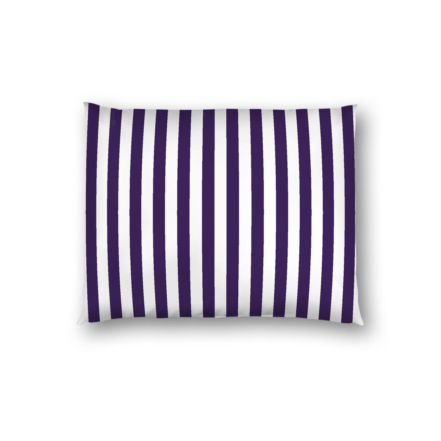 Off-white Cotton Sateen Sham, Purple Bars on Front, White Reverse Side, Standard - 20 x 26 inches
