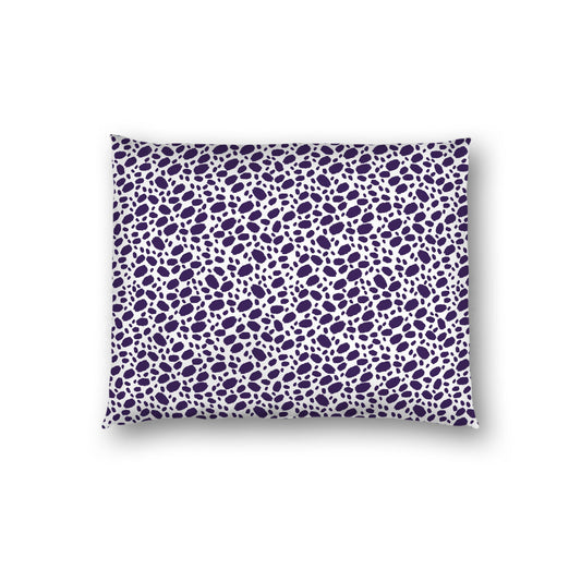 Off-white Cotton Sateen Pillow Sham, Purple Hand-painted Dab Motif Print, Off-white Revese Side, Standard - 20 x 26 inches