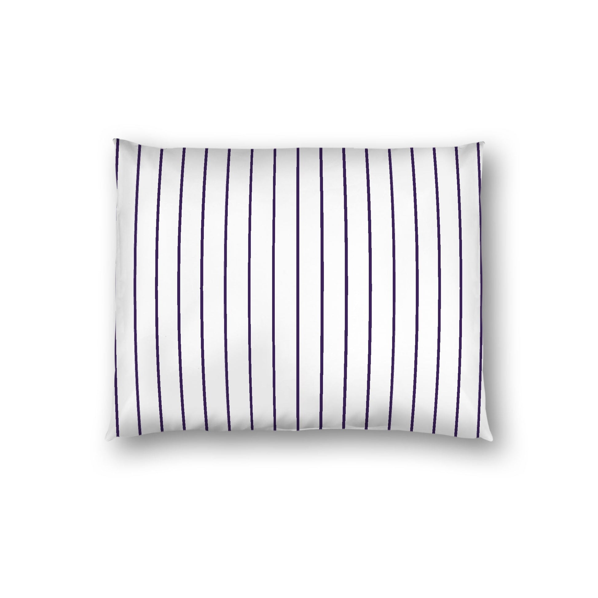 Off-white Cotton Sateen Sham, Purple Stripes on Front, White Reverse Side, Standard - 20 x 26 inches