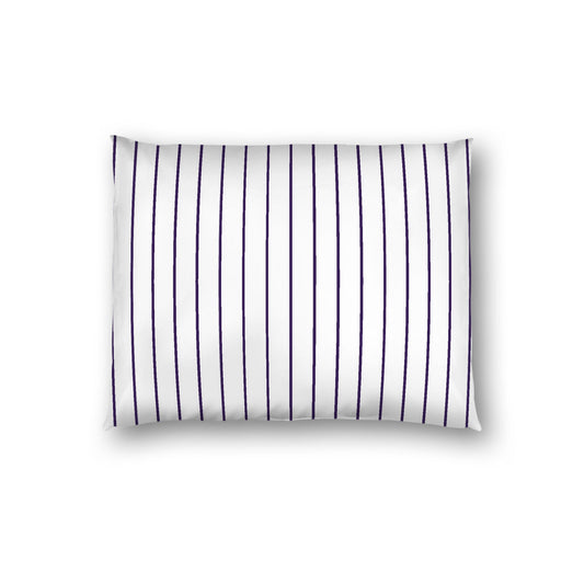 Off-white Cotton Sateen Sham, Purple Stripes on Front, White Reverse Side, Standard - 20 x 26 inches
