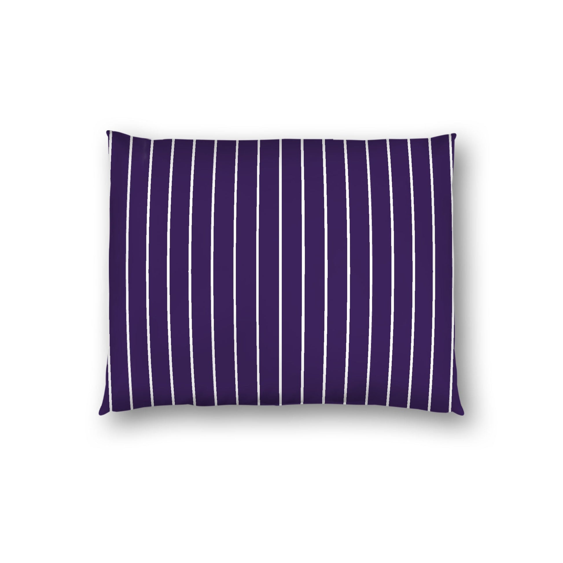Purple Cotton Sateen Sham, Off-white Stripes on Front, White Reverse Side, Standard - 20 x 26 inches