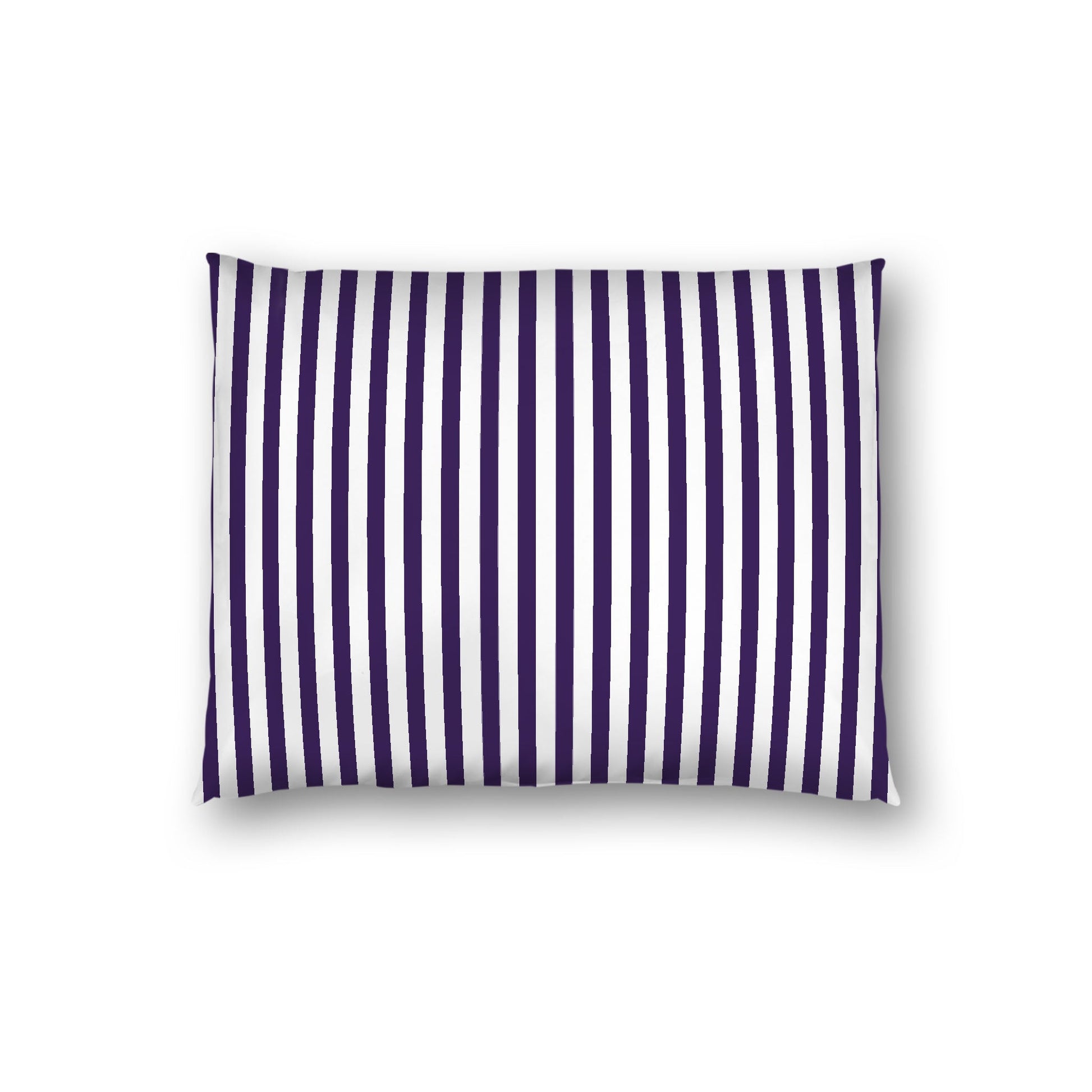 Off-white Cotton Sateen Sham, Thin Purple Bars on Front, White Reverse Side, Standard - 20 x 26 inches