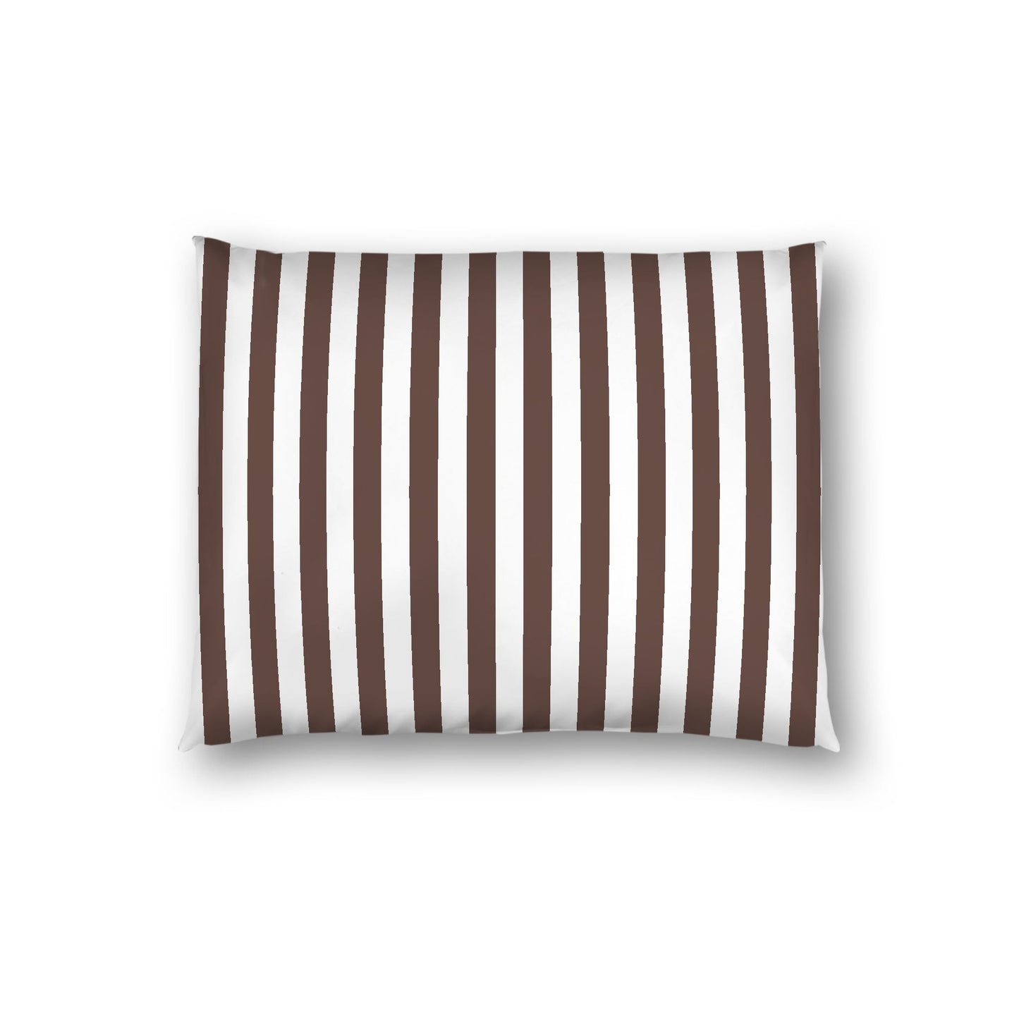 Off-white Cotton Sateen Sham, Brown Bars on Front, White Reverse Side, Standard - 20 x 26 inches
