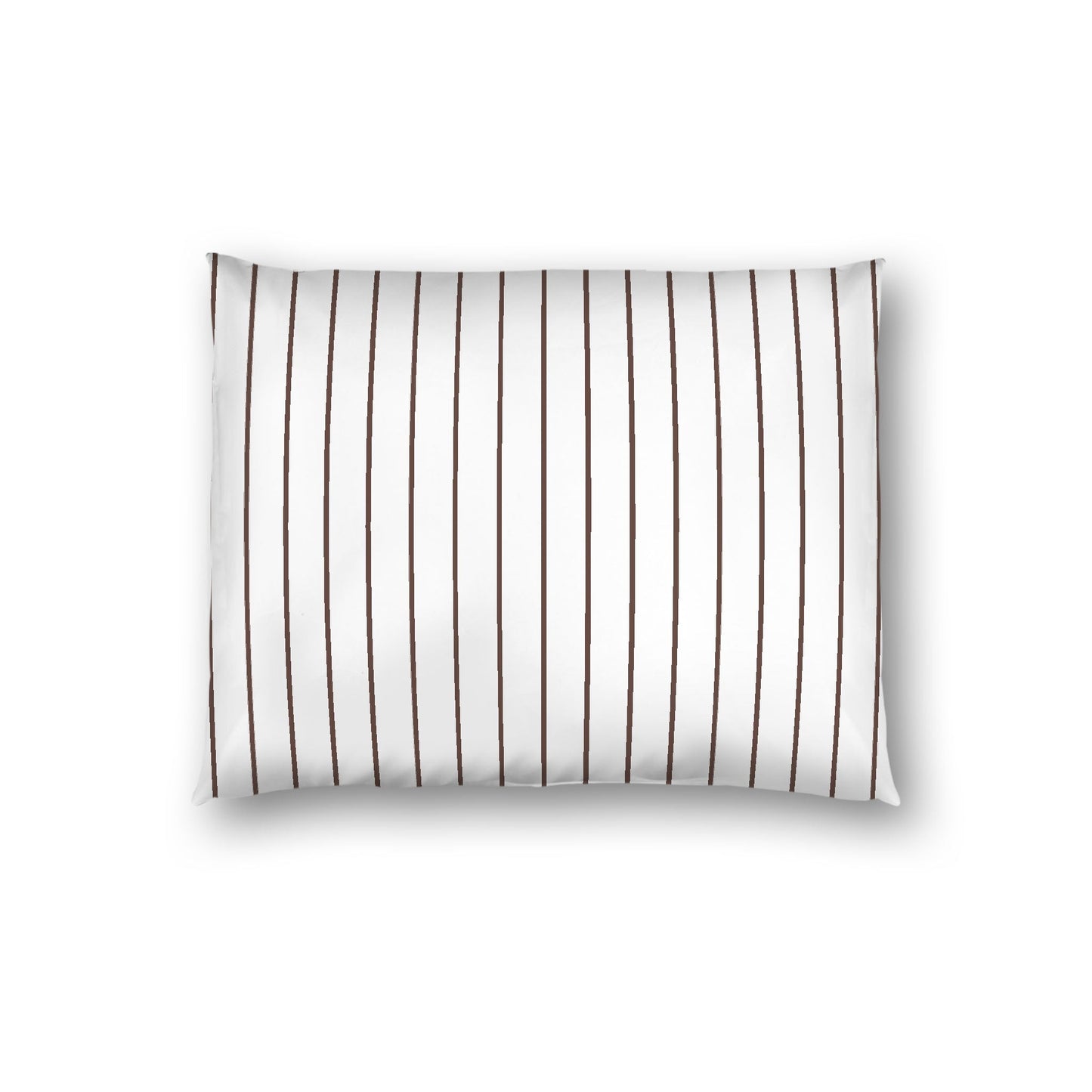 Off-white Cotton Sateen Sham, Brown Stripes on Front, White Reverse Side, Standard - 20 x 26 inches