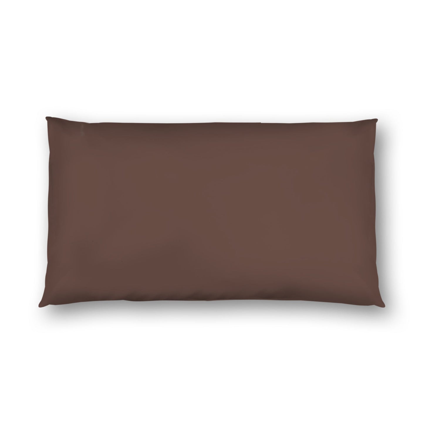 Brown Cotton Sateen Sham, White Reverse Side, King -  20 x 36 inches