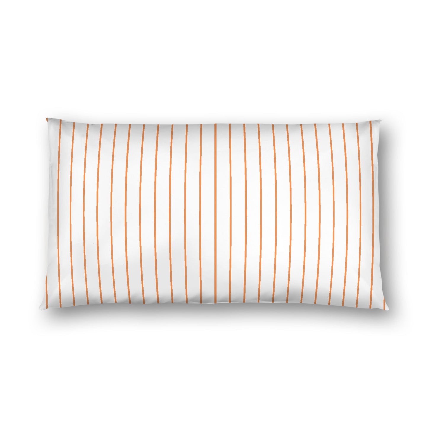 Off-white Cotton Sateen Sham, Orange Stripes on Front, White Reverse Side, King - 20 x 36 inches