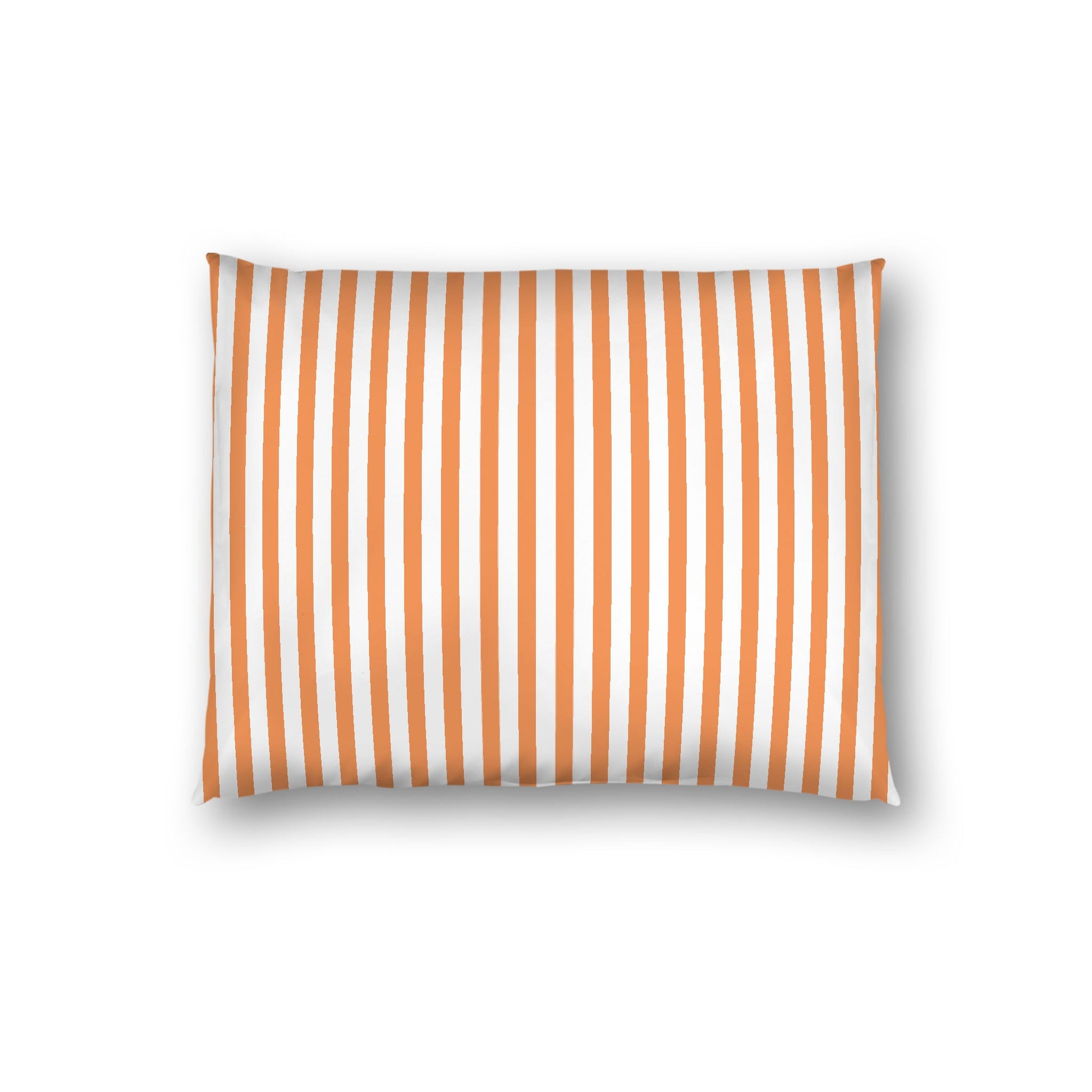 Off-white Cotton Sateen Sham, Thin Orange Bars on Front, White Reverse Side, Standard - 20 x 26 inches