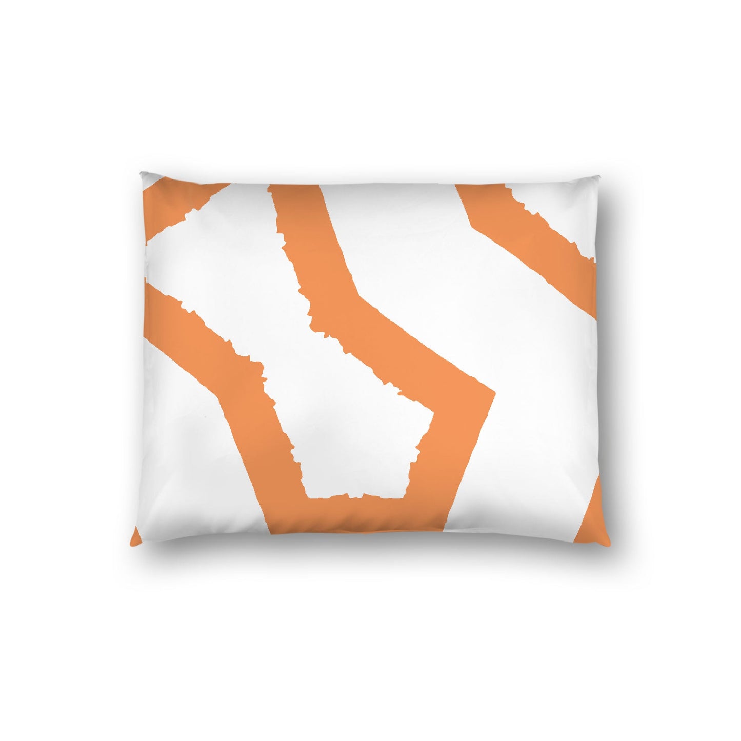 Off-white Cotton Sateen Sham, Bold Orange Graphic on Front, White Reverse Side, Standard - 20 x 26 inches