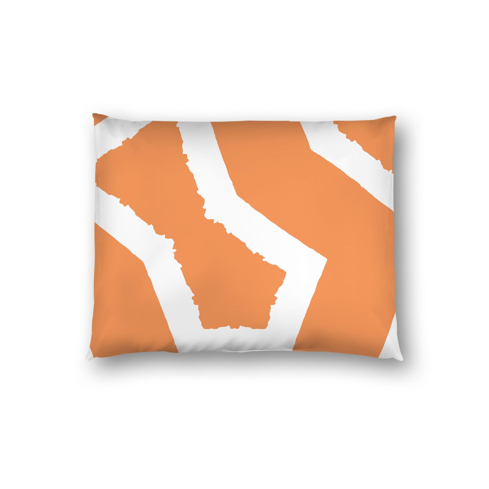 Orange Cotton Sateen Sham, Bold Off-white Graphic on Front, White Reverse Side, Standard - 20 x 26 inches