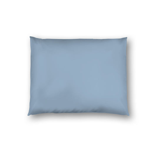 Blue Cotton Sateen Sham, White Reverse Side, Standard - 20 x 26 inches