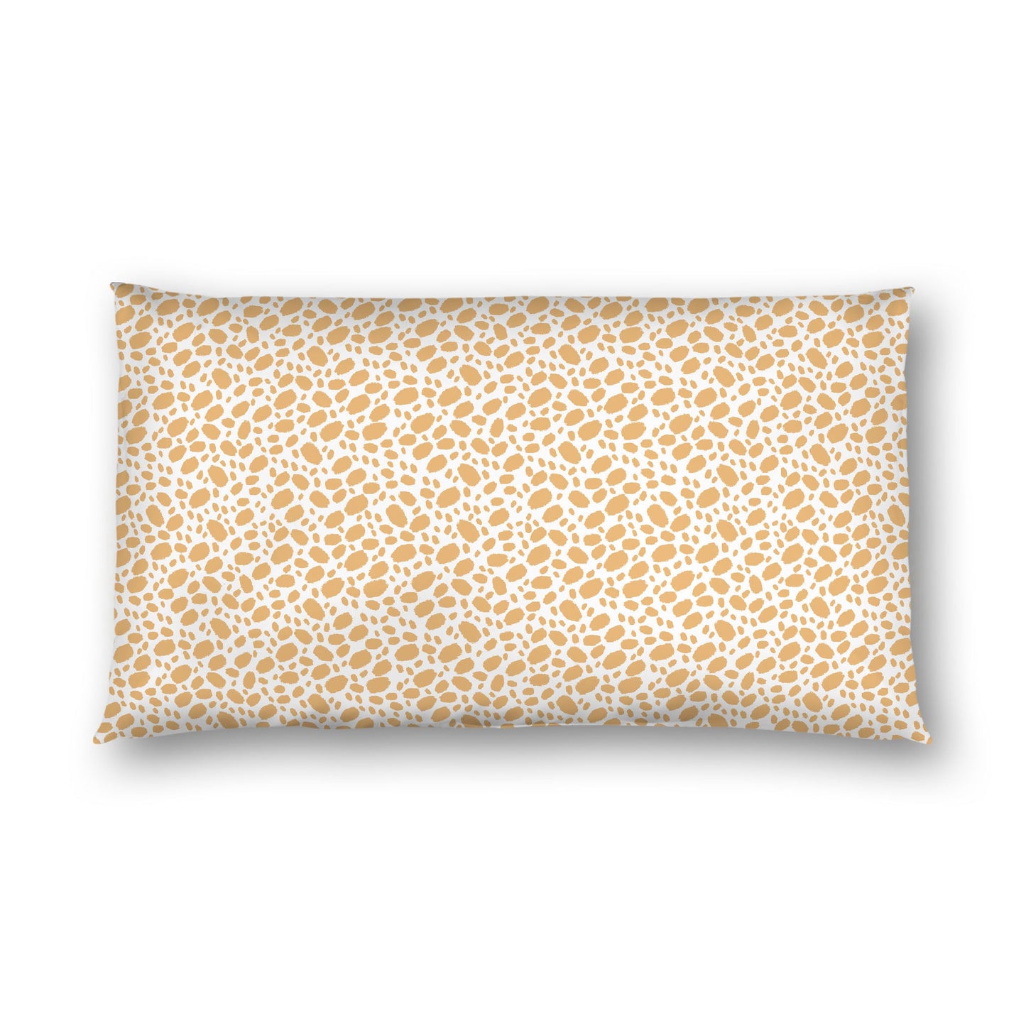 Off-white Cotton Sateen Pillow Sham, Pale Orange Hand-painted Dab Motif Print, Off-white Revese Side, King - 20 x 36 inches