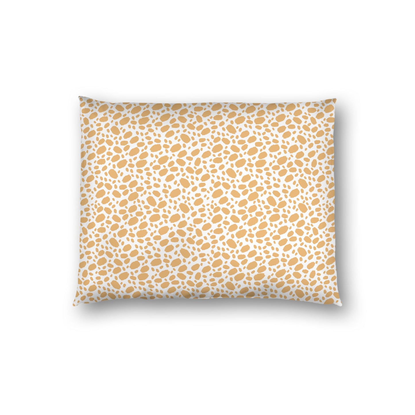 Off-white Cotton Sateen Pillow Sham, Pale Orange Hand-painted Dab Motif Print, Off-white Revese Side, Standard - 20 x 26 inches