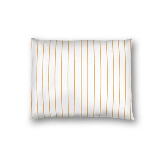 Off-white Cotton Sateen Sham, Pale Orange Stripes on Front, White Reverse Side, Standard - 20 x 26 inches