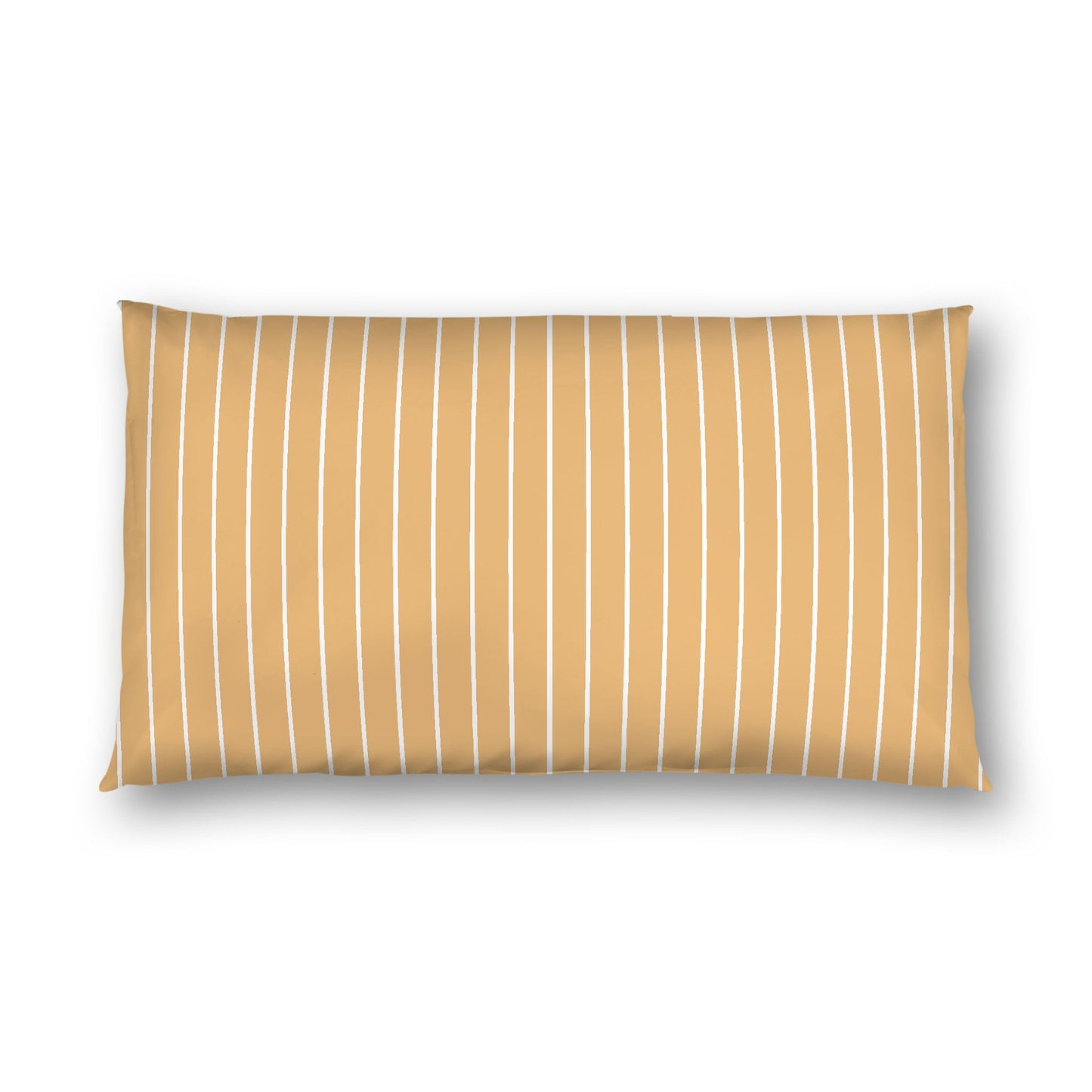 Pale Orange Cotton Sateen Sham, Off-white Stripes on Front, White Reverse Side, King - 20 x 36 inches
