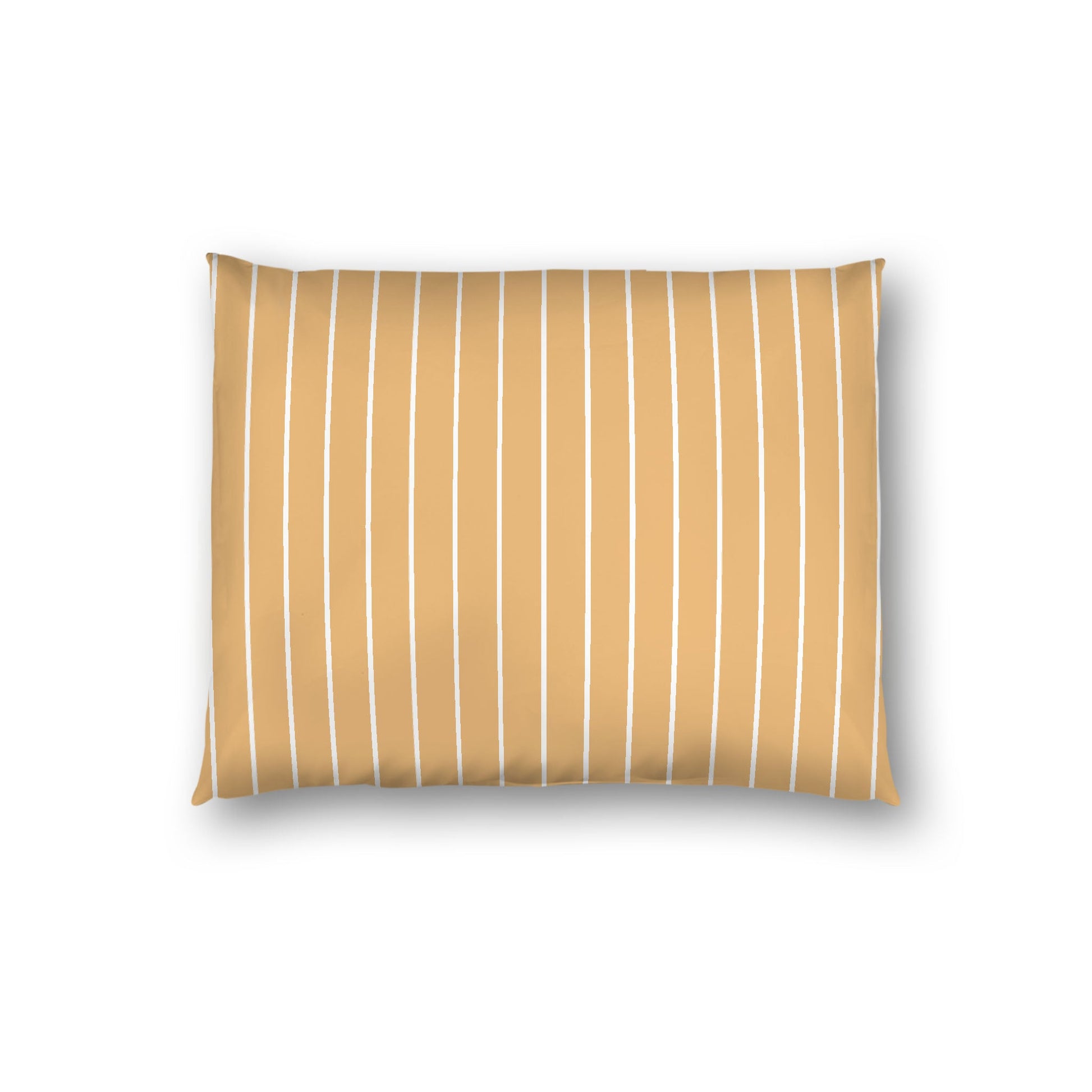 Pale Orange Cotton Sateen Sham, Off-white Stripes on Front, White Reverse Side, Standard - 20 x 26 inches