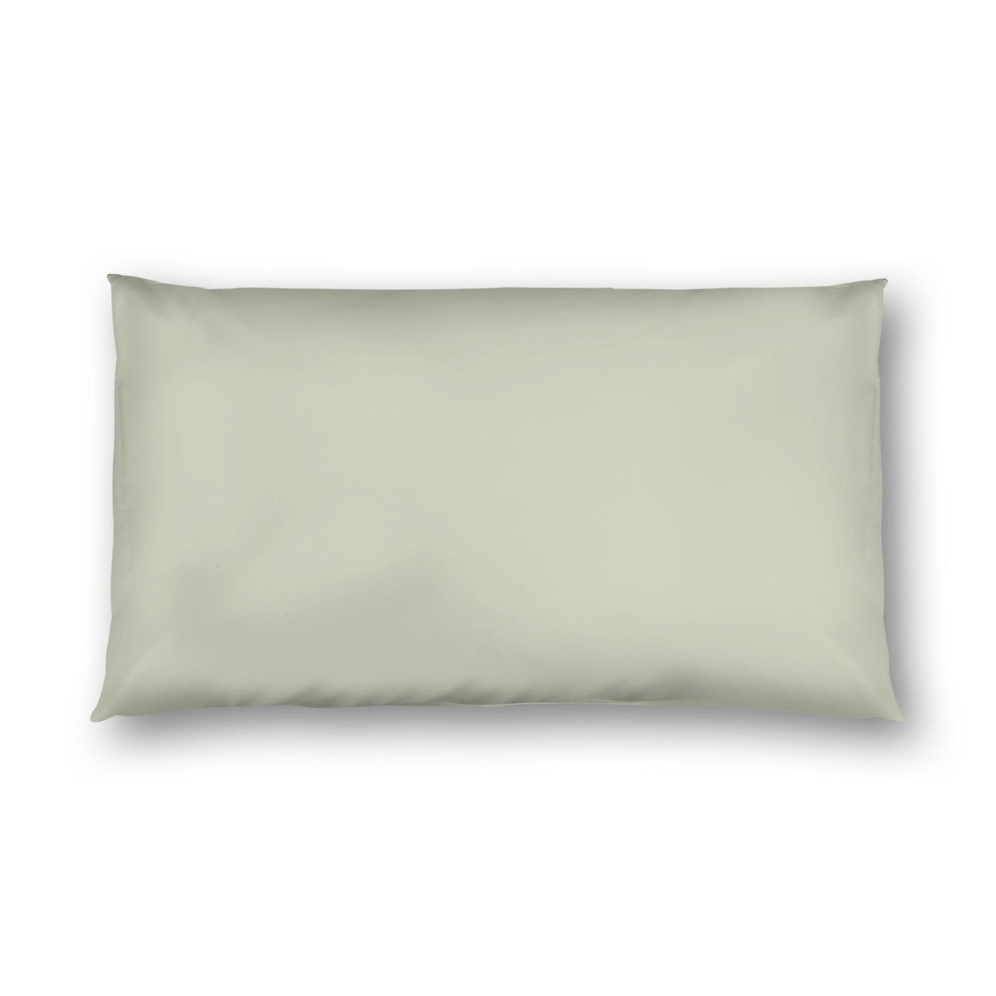 Pale Green Cotton Sateen Sham, White Reverse Side, King -  20 x 36 inches