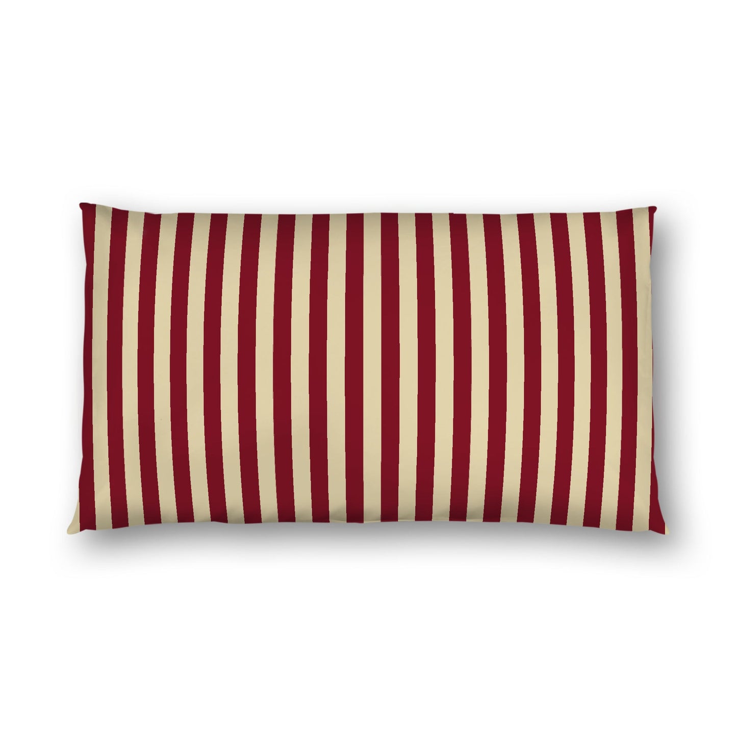 Desert Sand Cotton Sateen Sham, Burgundy Red Bars on Front, White Reverse Side, King - 20 x 36 inches